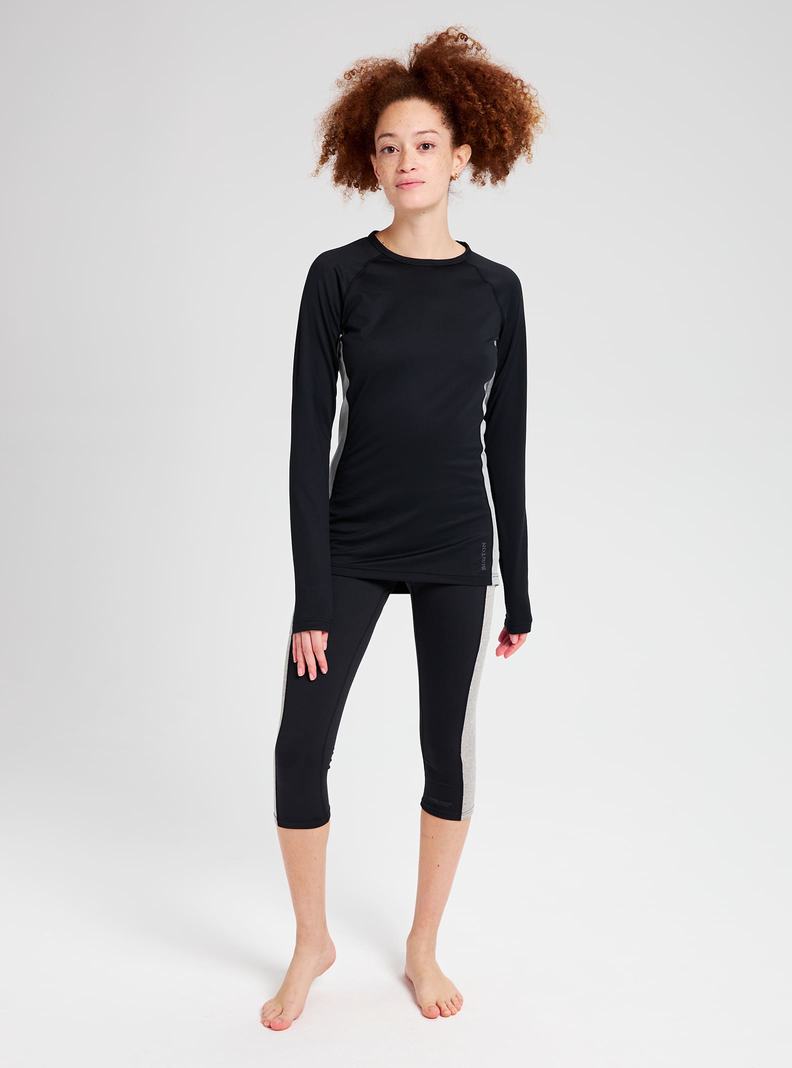 Burton Midweight X Base Layer Crewneck Funktionswäsche Damen Schwarz | 041-RMXKJZ