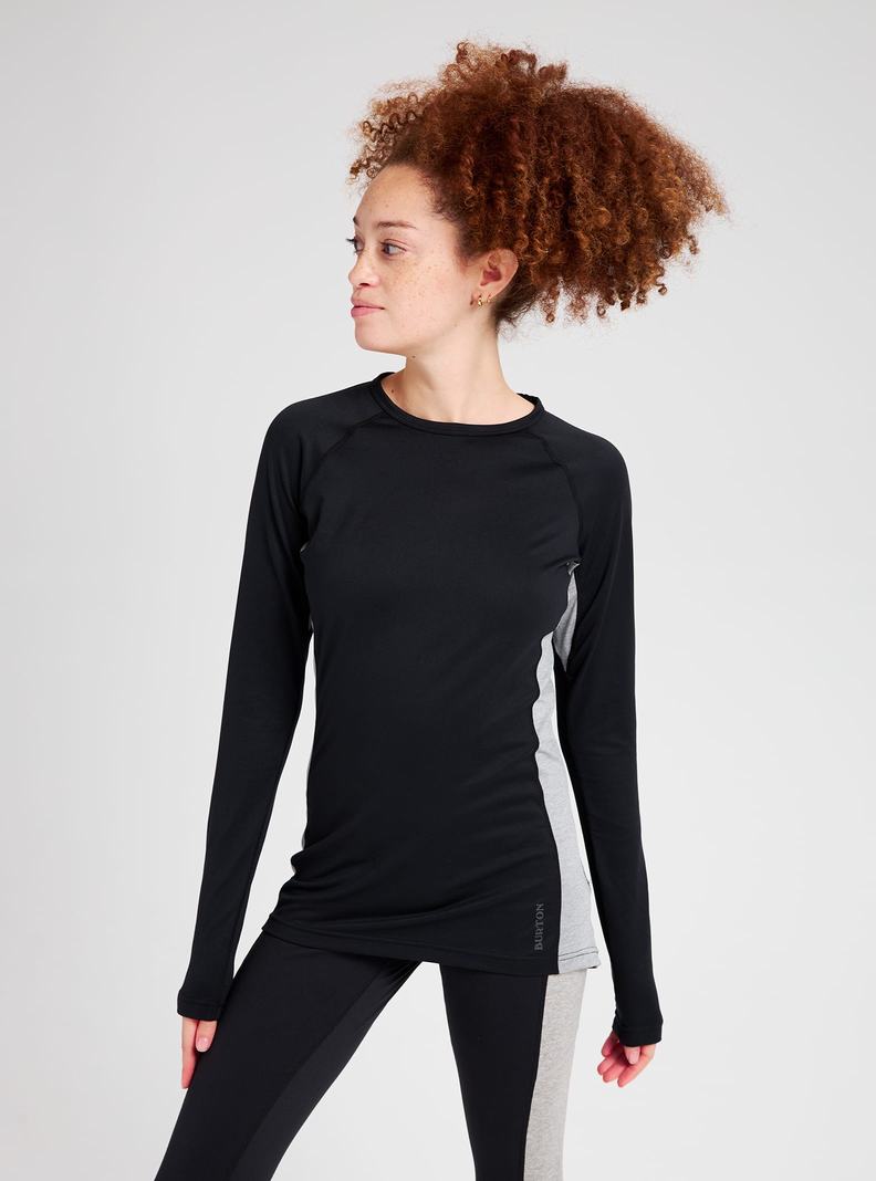 Burton Midweight X Base Layer Crewneck Funktionswäsche Damen Schwarz | 041-RMXKJZ