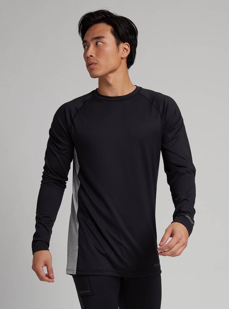 Burton Midweight X Base Layer Crewneck Funktionswäsche Herren Schwarz Grau | 364-BFLEKH