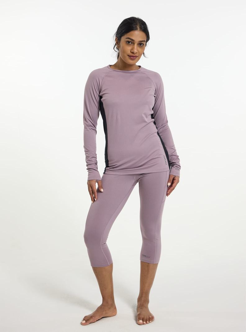 Burton Midweight X Base Layer Crewneck Funktionswäsche Damen Lila | 948-YVDRQP