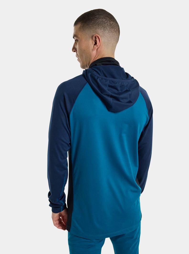 Burton Midweight X Base Layer Long Neck Hoodie Funktionswäsche Herren Blau | 685-QNLZVF
