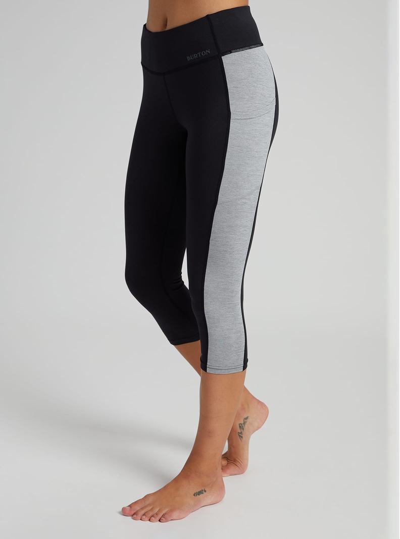 Burton Midweight X Base Layer Three-Quarter Boot Pants Funktionswäsche Damen Schwarz Grau | 985-JFELWV