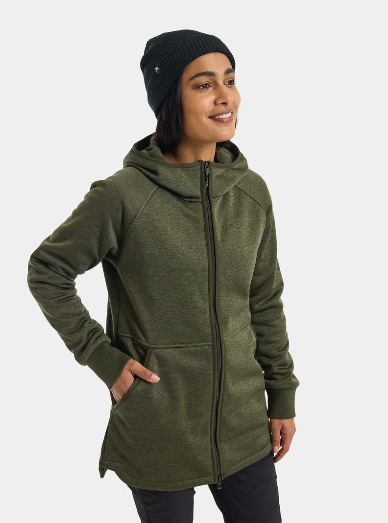 Burton Minxy Full-Zip Fleece Sweatshirts Damen Grün | 021-LRPTHQ