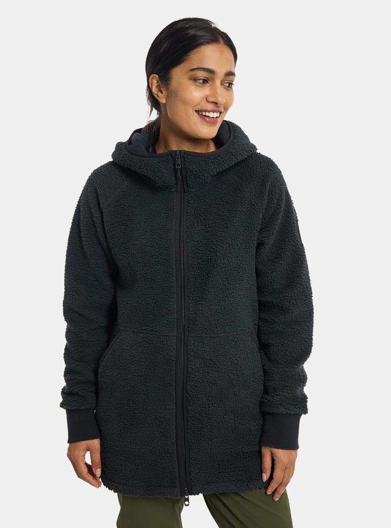 Burton Minxy Full-Zip Fleece Sweatshirts Damen Schwarz | 964-SPNRWH