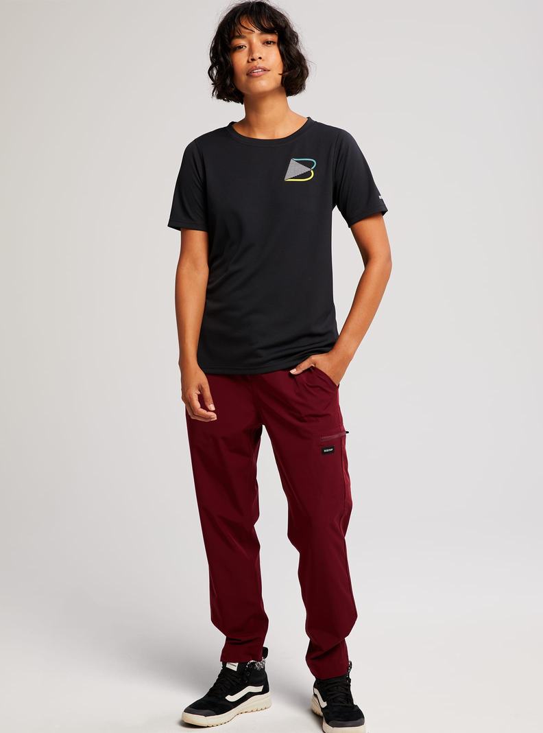 Burton Multipath Active Kurzes Sleeve T-Shirts Damen Schwarz | 932-LGZTPQ