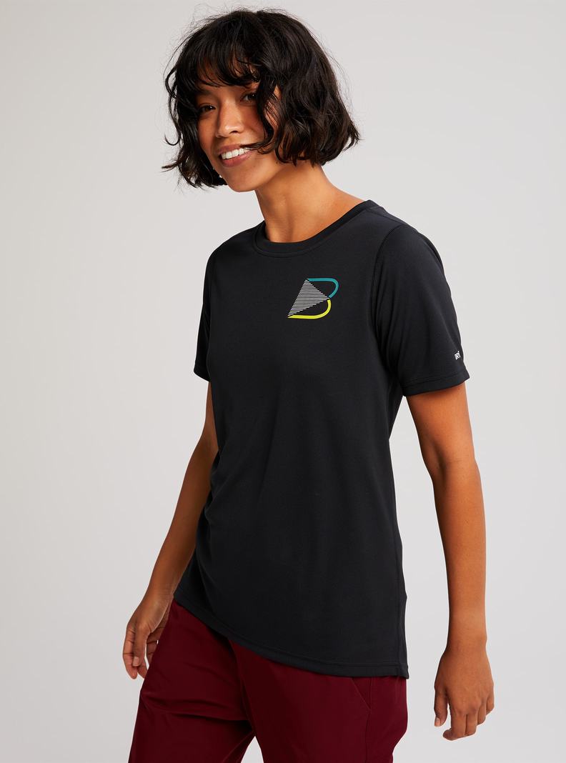 Burton Multipath Active Kurzes Sleeve T-Shirts Damen Schwarz | 932-LGZTPQ
