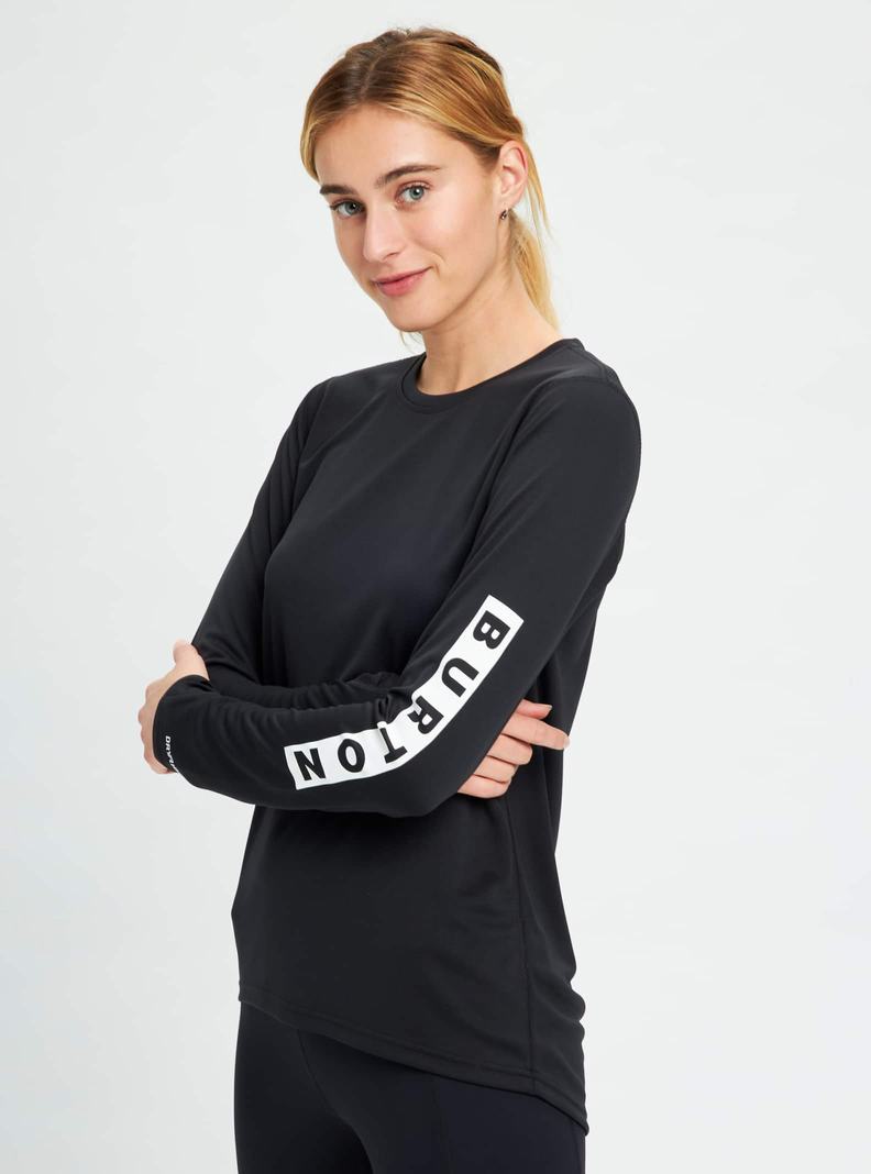 Burton Multipath Active Long Sleeve T-Shirts Damen Schwarz | 781-FIYONM
