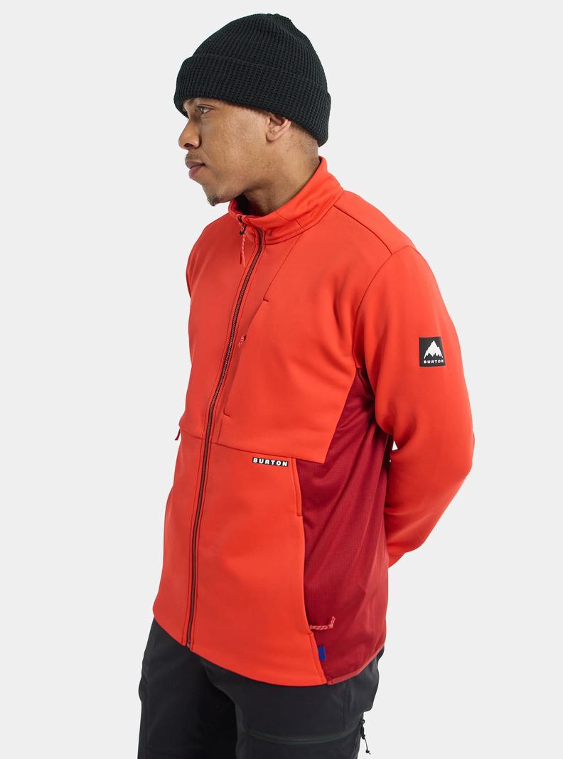 Burton Multipath Full-Zip Fleece Sweatshirts Herren Rosa Rot | 079-YXNOVT