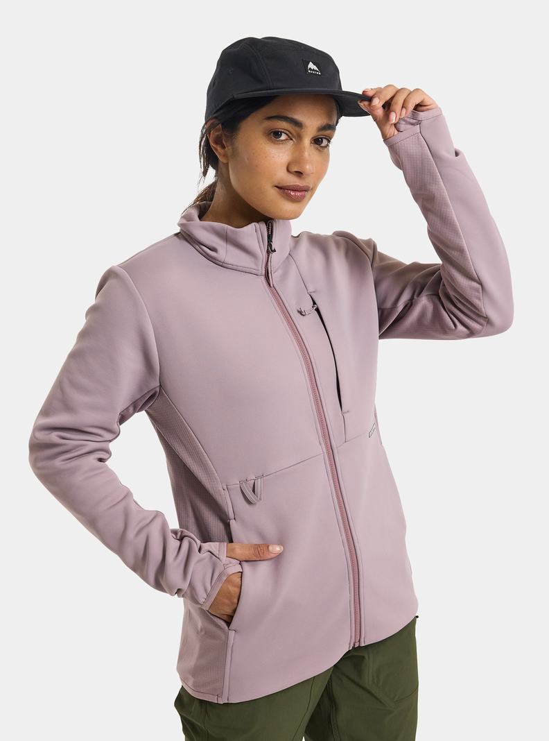 Burton Multipath Full-Zip Fleece Sweatshirts Damen Lila | 591-YVMKXD