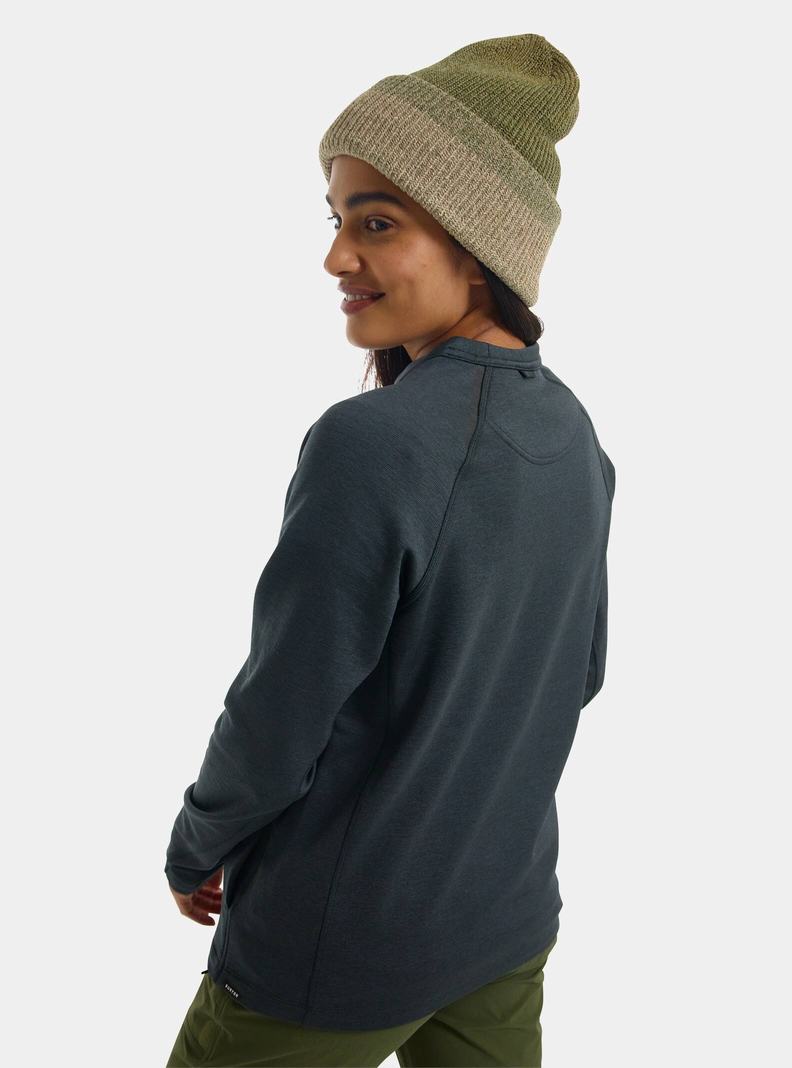 Burton Multipath Grid Crewneck Fleece Sweatshirts Damen Schwarz | 142-SGOAFQ