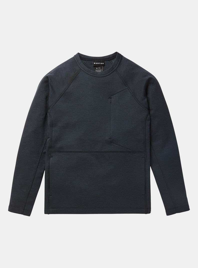 Burton Multipath Grid Crewneck Fleece Sweatshirts Damen Schwarz | 142-SGOAFQ