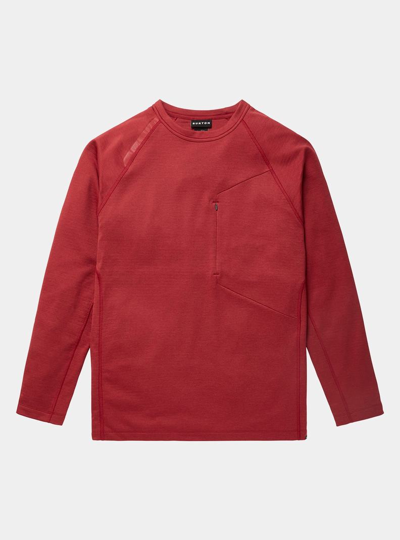 Burton Multipath Grid Crewneck Fleece Sweatshirts Herren Rot | 615-SQJDHC