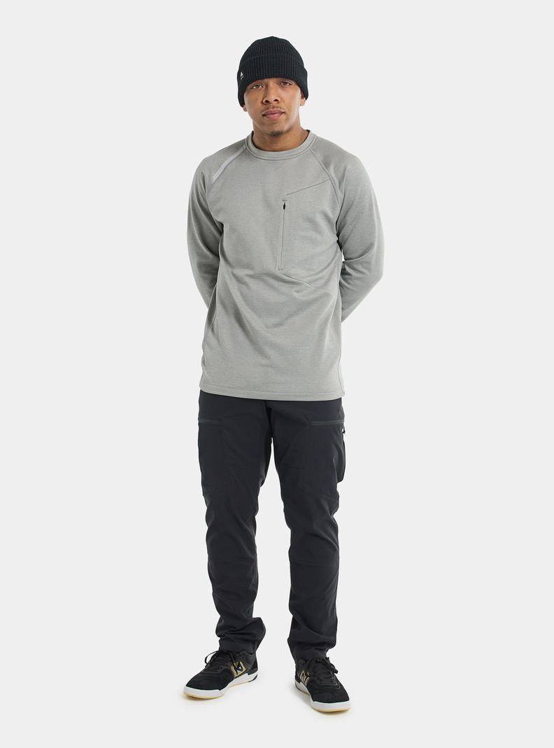 Burton Multipath Grid Crewneck Fleece Sweatshirts Herren Grau | 745-BJRVKE