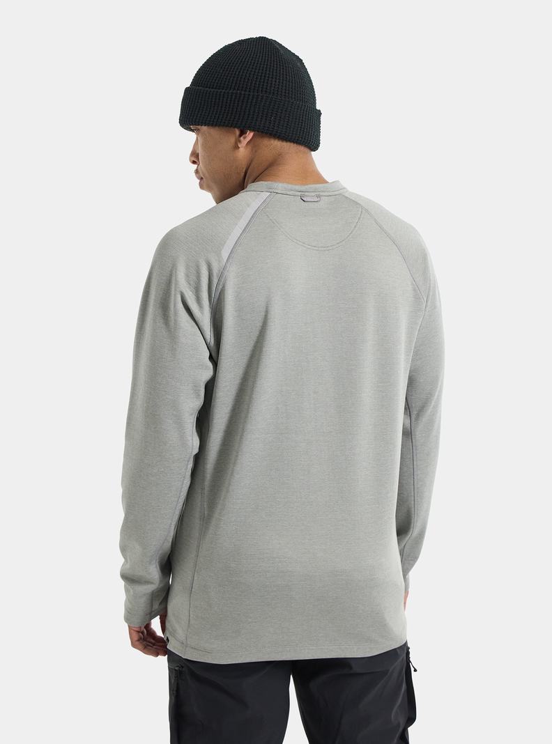 Burton Multipath Grid Crewneck Fleece Sweatshirts Herren Grau | 745-BJRVKE