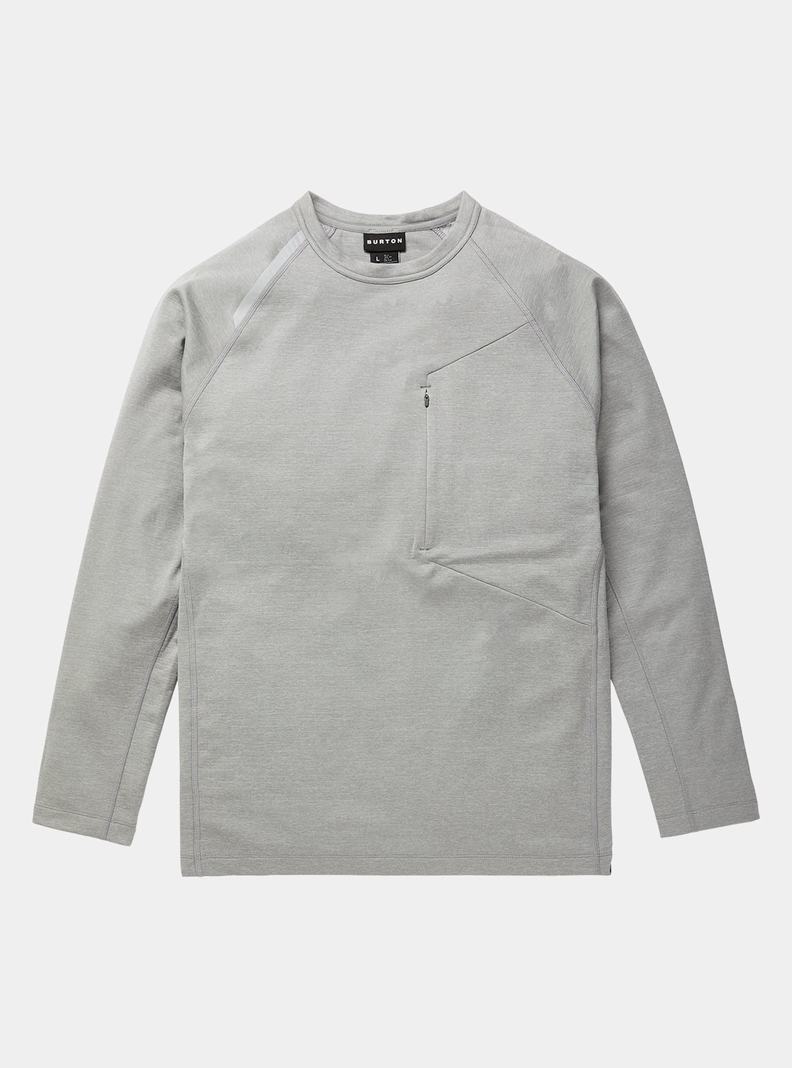 Burton Multipath Grid Crewneck Fleece Sweatshirts Herren Grau | 745-BJRVKE