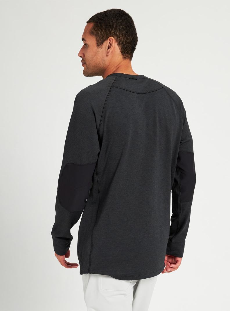 Burton Multipath Grid Crewneck Fleece Sweatshirts Herren Schwarz | 829-LKAQYV