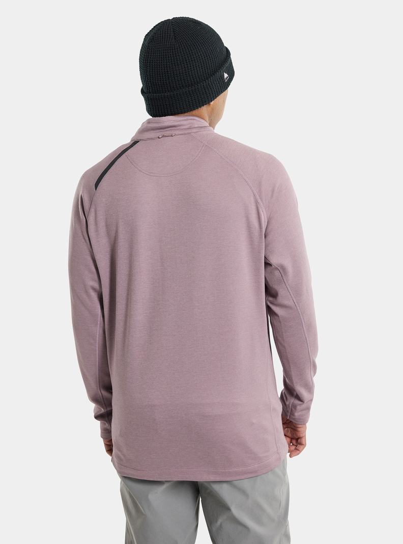 Burton Multipath Grid Quarter-Zip Fleece Sweatshirts Herren Lavendel | 345-SPJZNQ