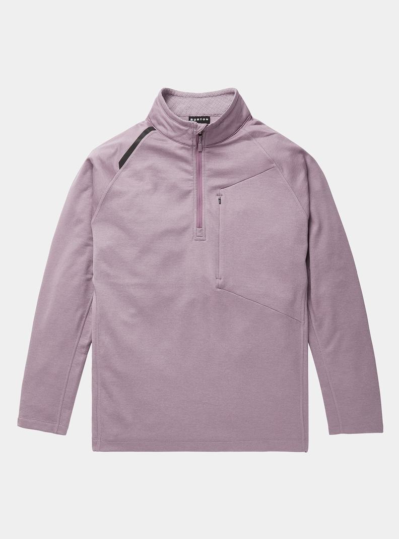 Burton Multipath Grid Quarter-Zip Fleece Sweatshirts Herren Lavendel | 345-SPJZNQ
