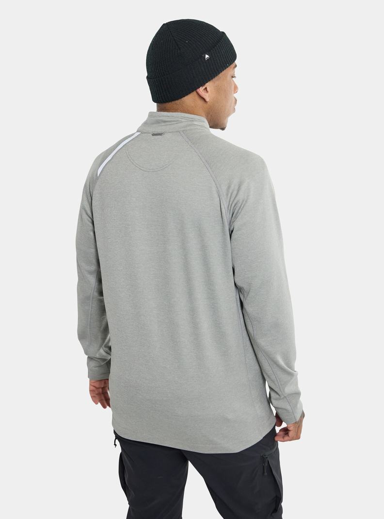 Burton Multipath Grid Quarter-Zip Fleece Sweatshirts Herren Grau | 380-UKMFHJ