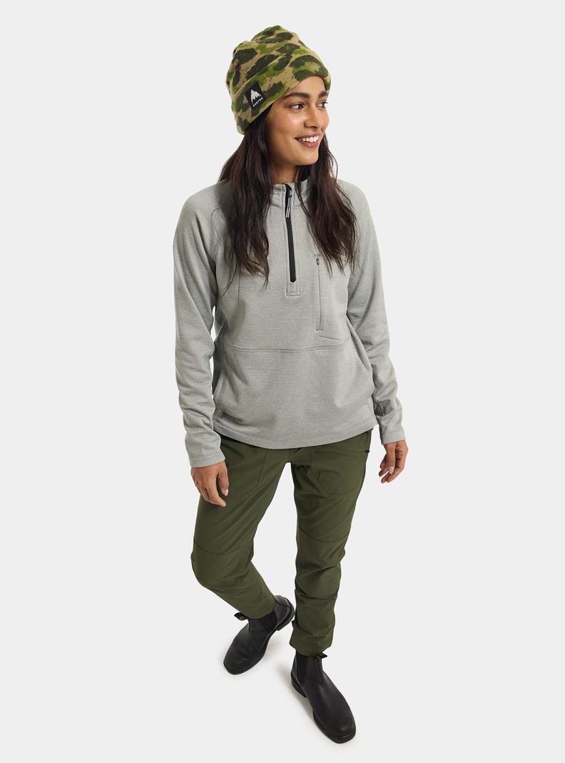 Burton Multipath Grid Quarter-Zip Pullover Damen Grau | 976-LVGXFR