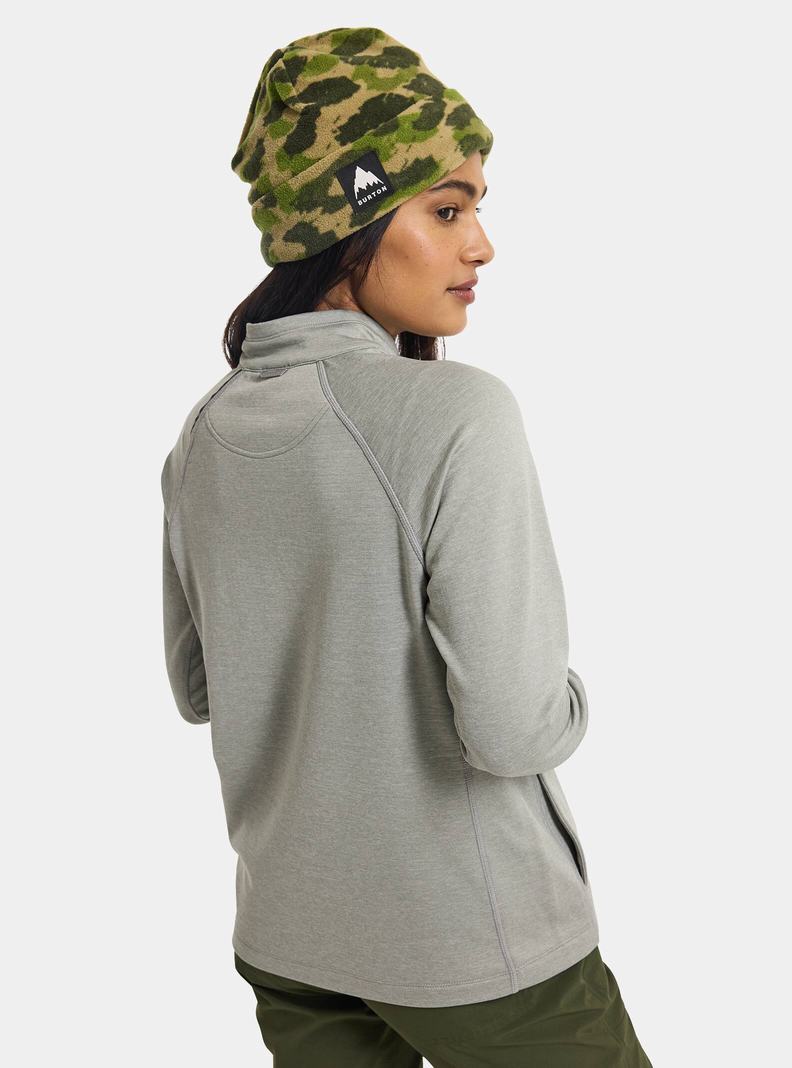 Burton Multipath Grid Quarter-Zip Pullover Damen Grau | 976-LVGXFR