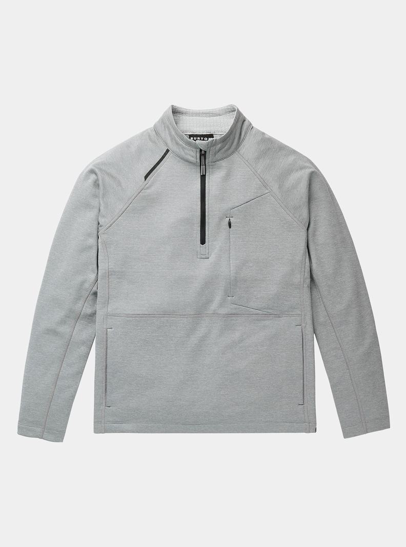 Burton Multipath Grid Quarter-Zip Pullover Damen Grau | 976-LVGXFR