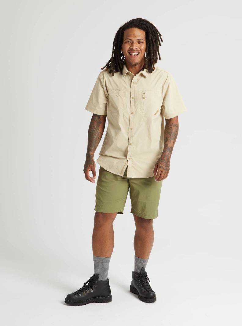 Burton Multipath Utility Kurzes Sleeve Shirt Hemd Herren Khaki | 518-IYEAQO