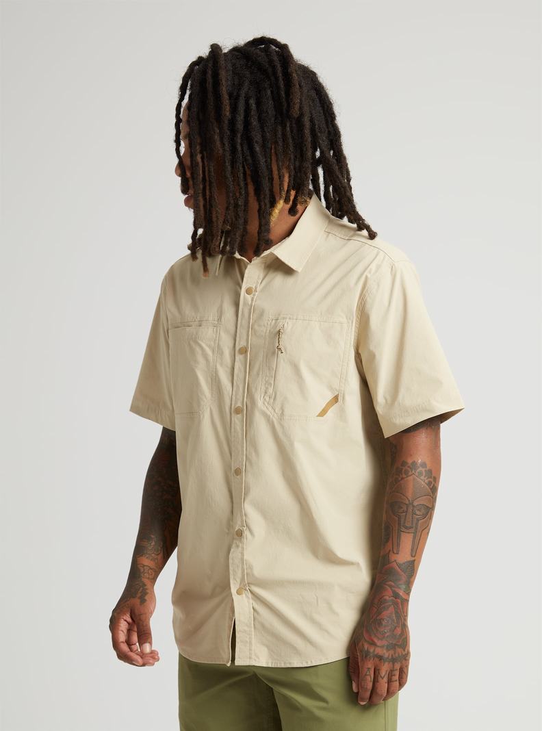Burton Multipath Utility Kurzes Sleeve Shirt Hemd Herren Khaki | 518-IYEAQO