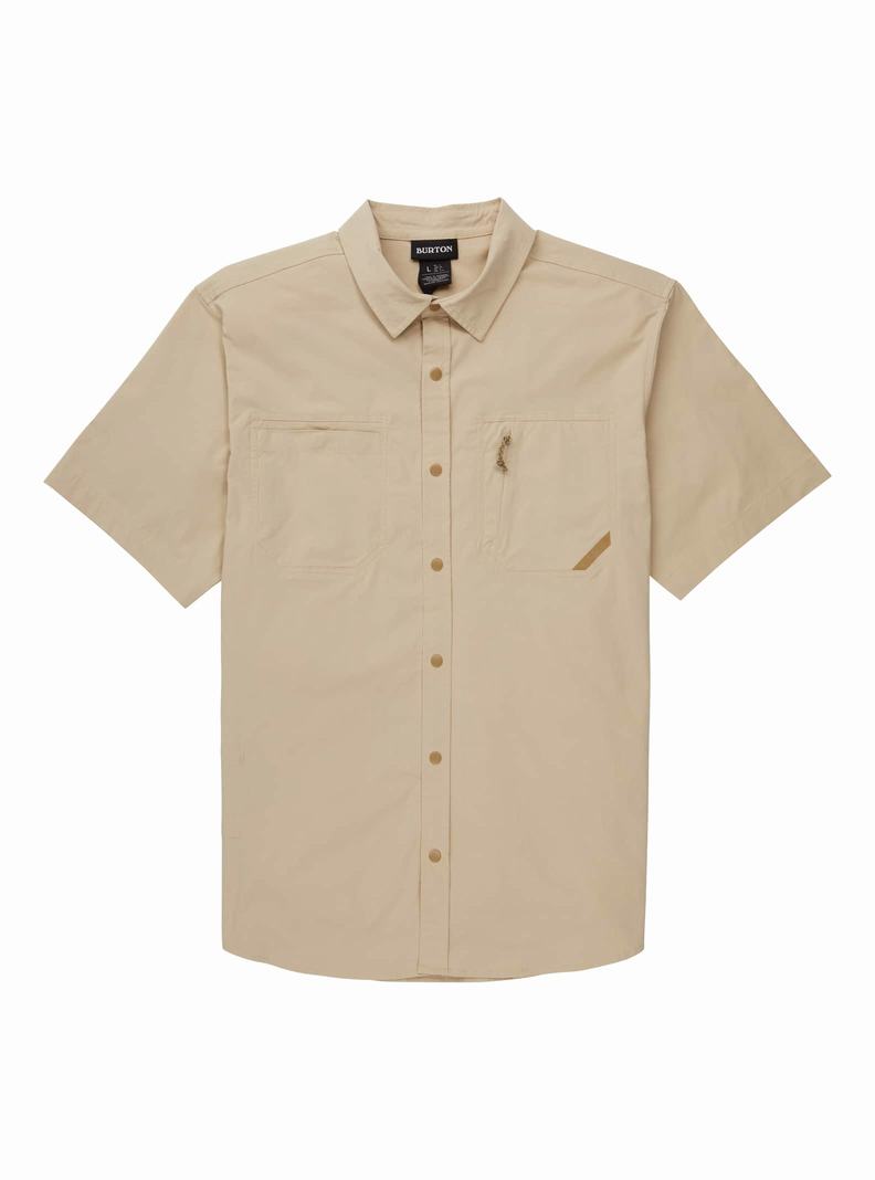Burton Multipath Utility Kurzes Sleeve Shirt Hemd Herren Khaki | 518-IYEAQO