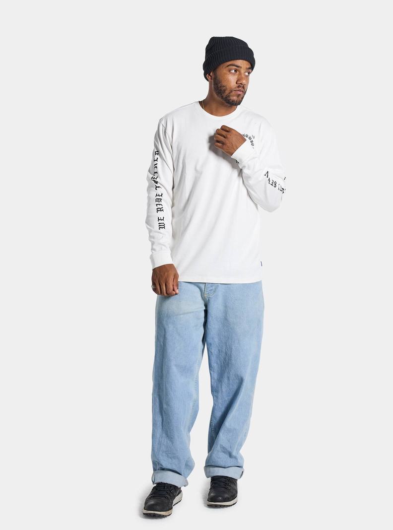 Burton Name Dropper Long Sleeve T-Shirts Herren Weiß | 087-WAJUML