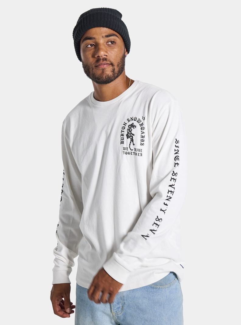 Burton Name Dropper Long Sleeve T-Shirts Herren Weiß | 087-WAJUML