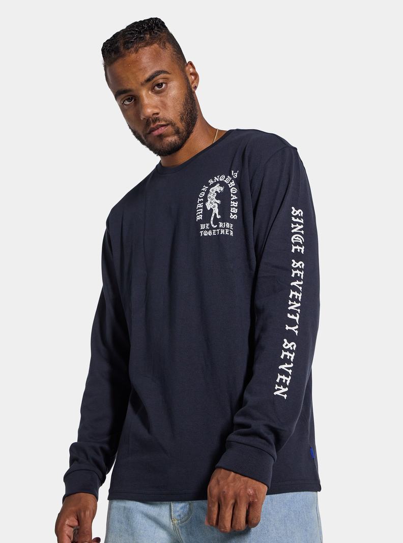 Burton Name Dropper Long Sleeve T-Shirts Herren Schwarz | 497-ZHYSON