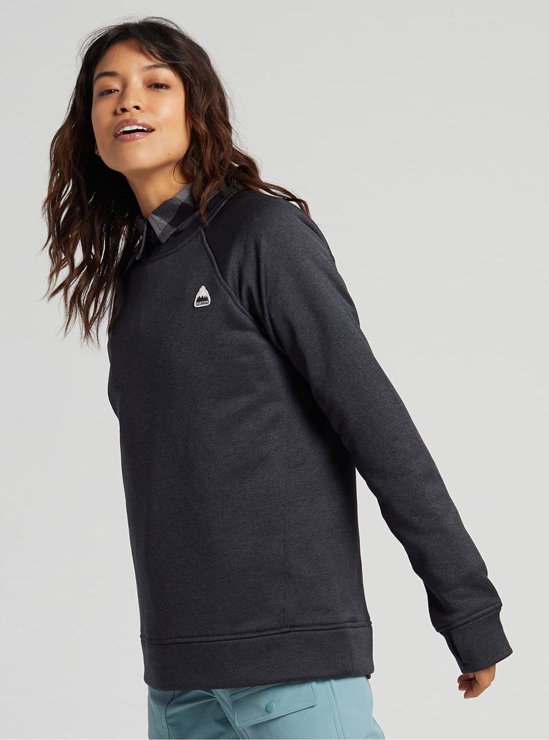Burton Oak Crewneck Fleece Sweatshirts Damen Schwarz | 514-KQAEYM