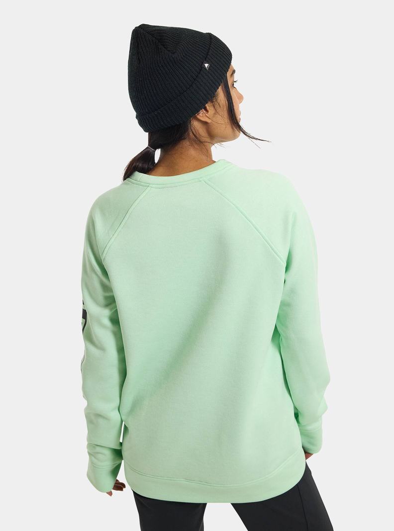 Burton Oak Crewneck Fleece Sweatshirts Damen Grün | 521-QVFNED