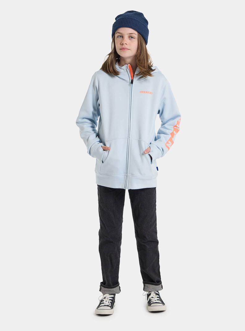 Burton Oak Full-Zip Hoodie Kinder Blau | 064-YZXDUR