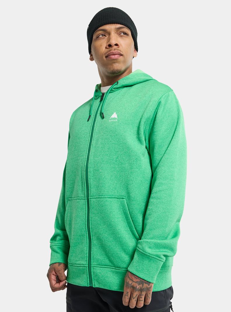 Burton Oak Full-Zip Hoodie Sweatshirts Herren Grün | 608-OPKRWF
