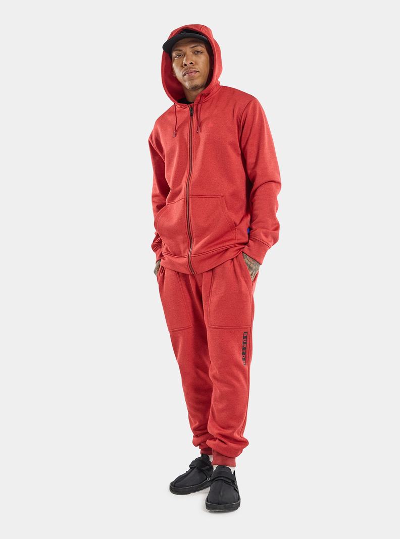 Burton Oak Full-Zip Hoodie Sweatshirts Herren Rot | 624-NLPWCQ