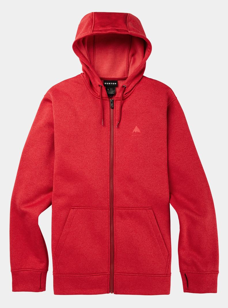 Burton Oak Full-Zip Hoodie Sweatshirts Herren Rot | 624-NLPWCQ