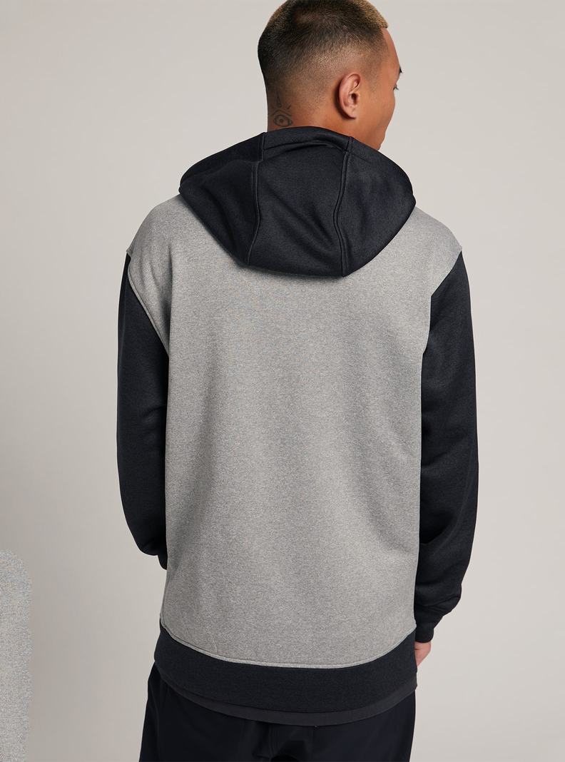 Burton Oak Full-Zip Hoodie Sweatshirts Herren Grau Schwarz | 843-DNCMLG