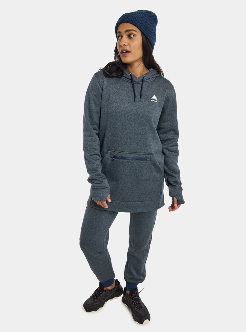 Burton Oak Long Pullover Hoodie Damen Blau | 406-WILRZG