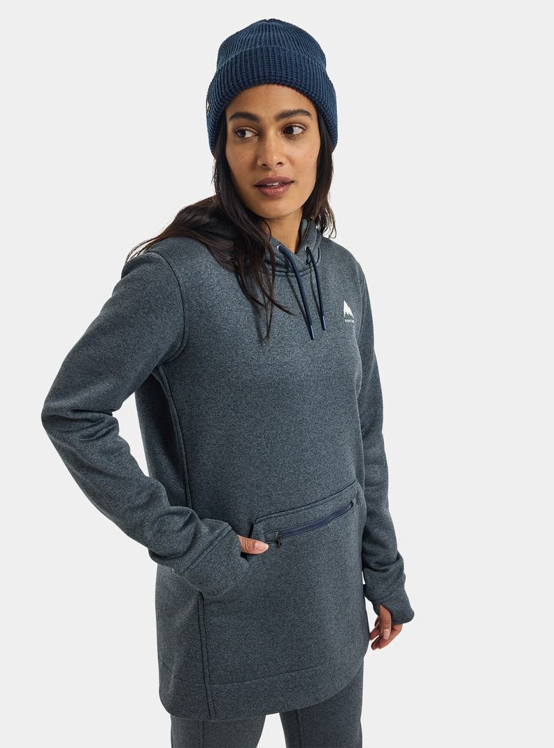 Burton Oak Long Pullover Hoodie Damen Blau | 406-WILRZG