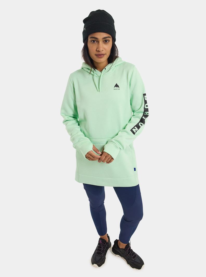 Burton Oak Long Pullover Hoodie Damen Grün | 254-FZVPMB