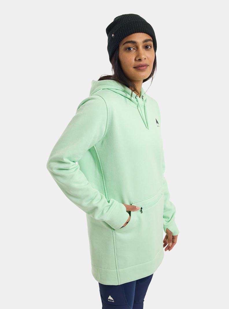 Burton Oak Long Pullover Hoodie Damen Grün | 254-FZVPMB