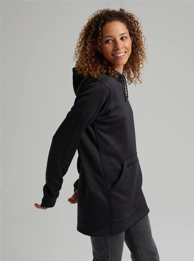 Burton Oak Long Pullover Hoodie Damen Schwarz | 097-ECFQGL