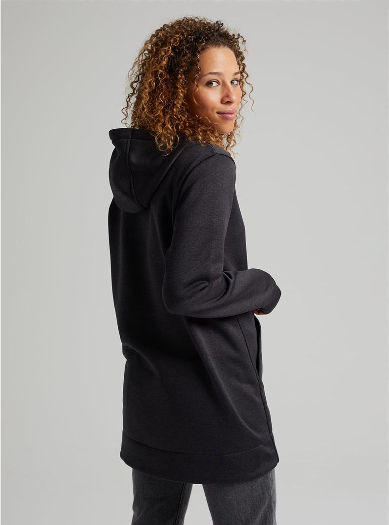 Burton Oak Long Pullover Hoodie Damen Schwarz | 097-ECFQGL