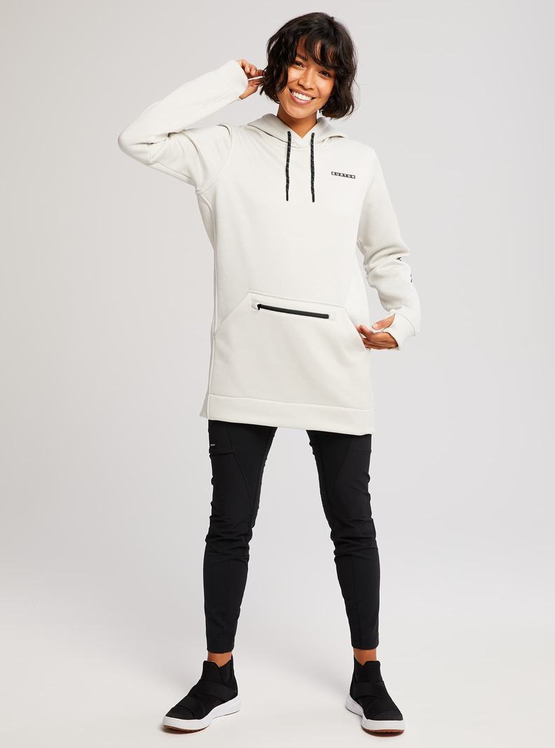 Burton Oak Long Pullover Hoodie Damen Weiß | 298-MYUIKC