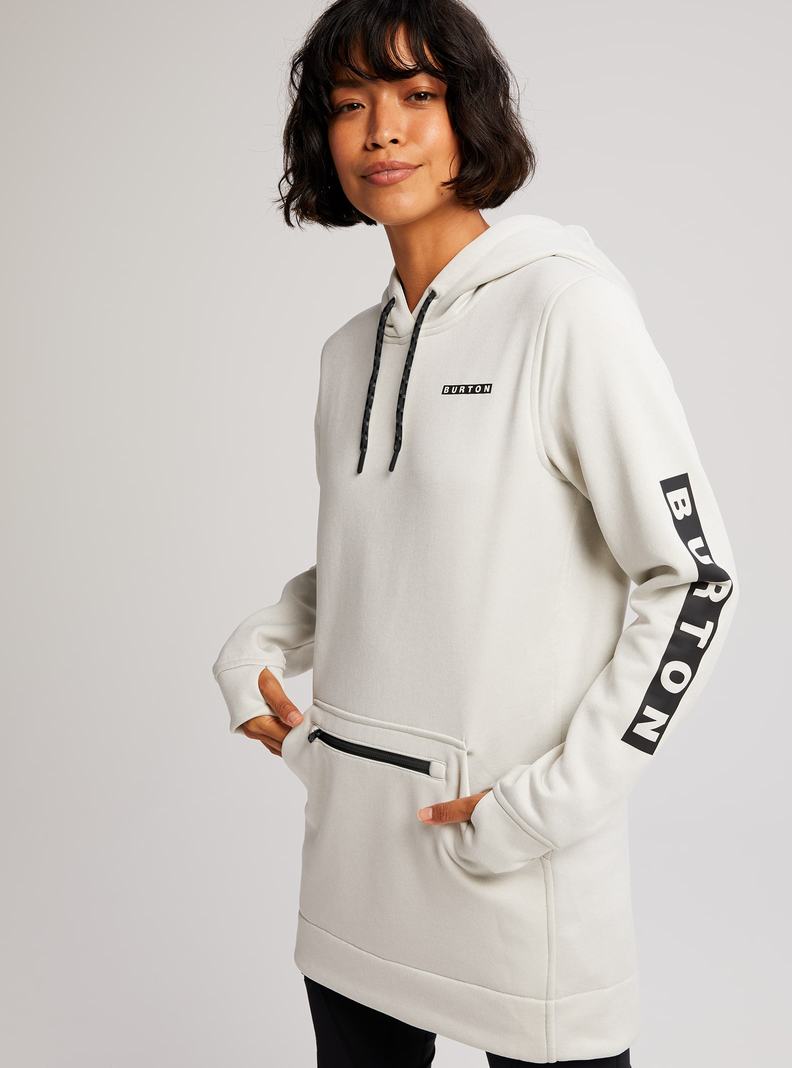 Burton Oak Long Pullover Hoodie Damen Weiß | 298-MYUIKC