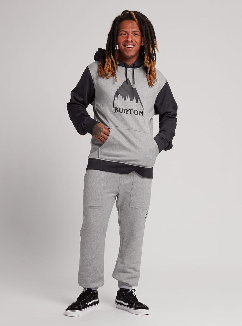 Burton Oak Pullover Hoodie Herren Grau Schwarz | 685-IJCWME