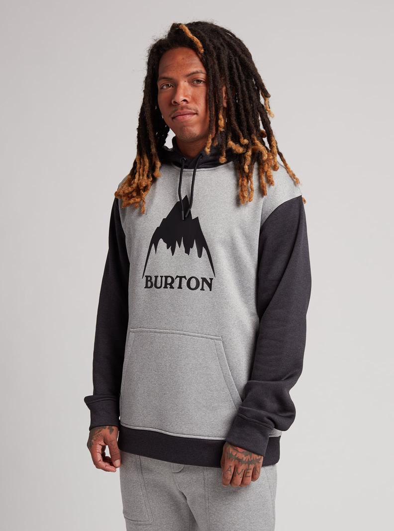 Burton Oak Pullover Hoodie Herren Grau Schwarz | 685-IJCWME