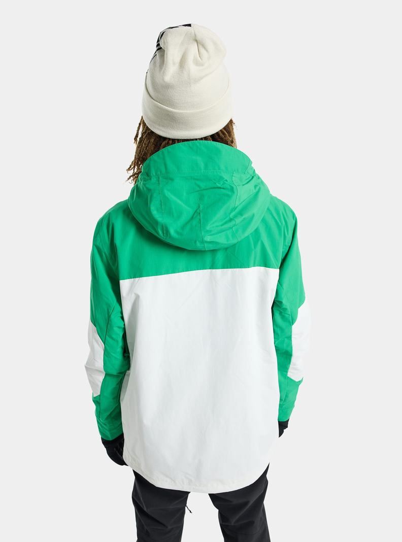 Burton Peasy 2L Snowboardjacke Herren Grün Weiß | 627-NRIFVA